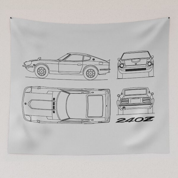 Item preview, The 240Z Blueprint Black designed and sold by rogue-design.