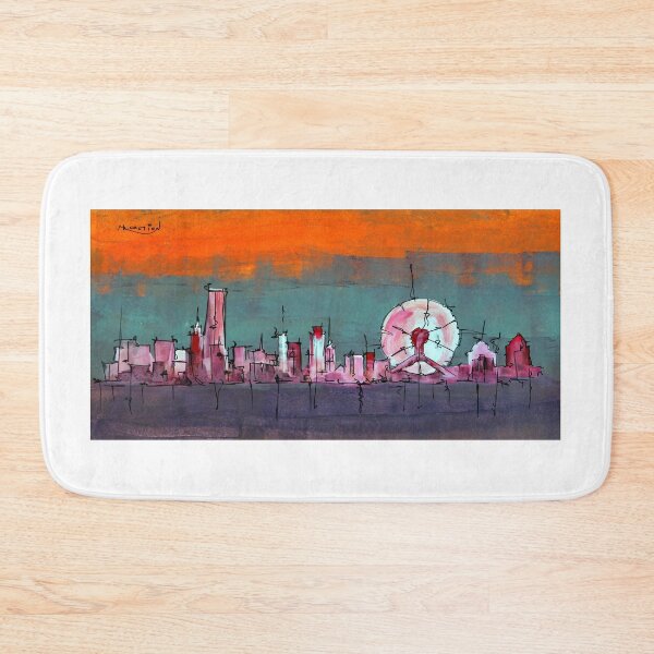 Item preview, Violet Cityscape By ArtGuru 9783 - Acrylic On Paper designed and sold by Art Guru.