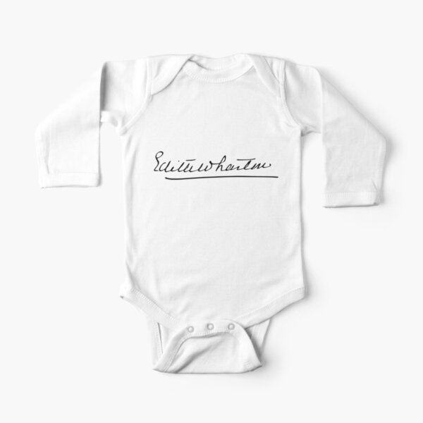 Signature of Edith Wharton Long Sleeve Baby One-Piece