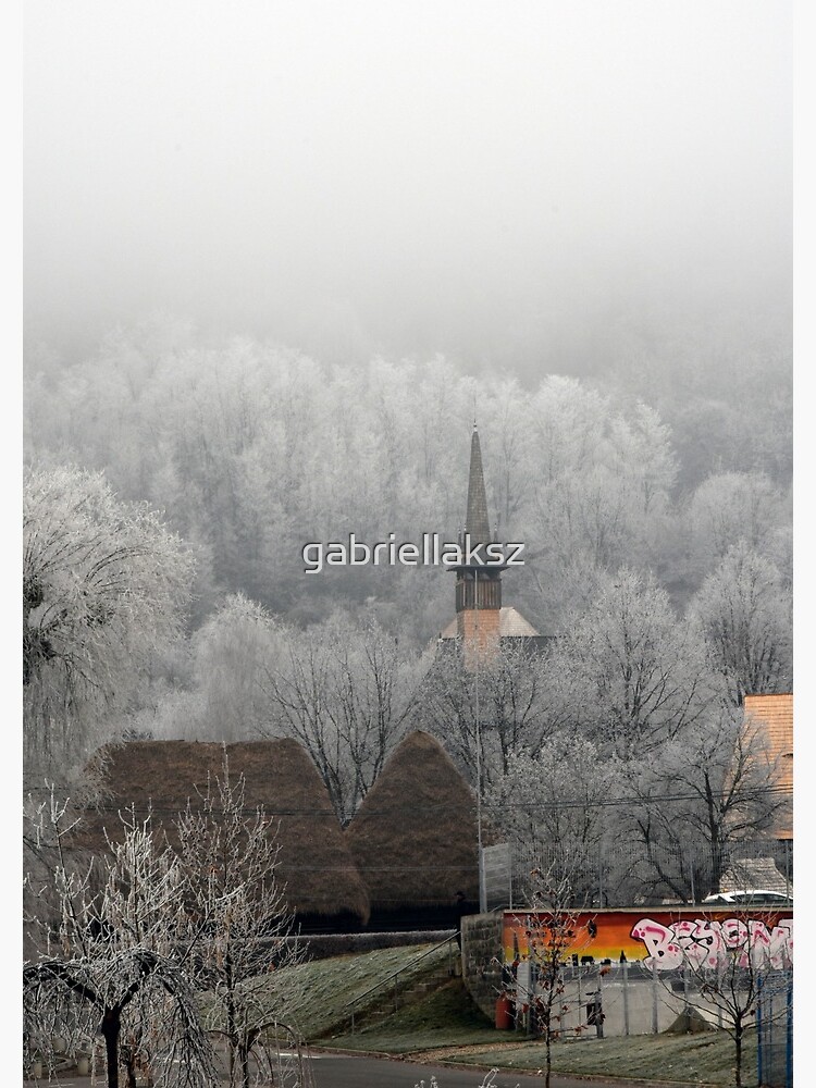 Winter scene - wooden church by gabriellaksz