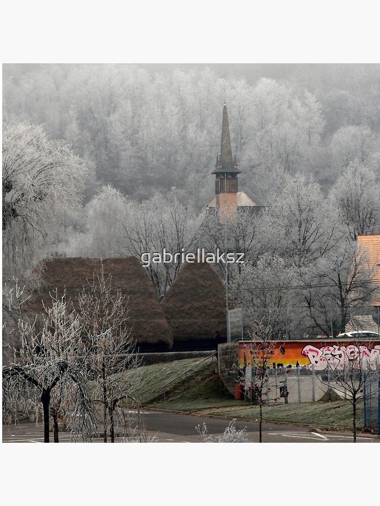Winter scene - wooden church by gabriellaksz