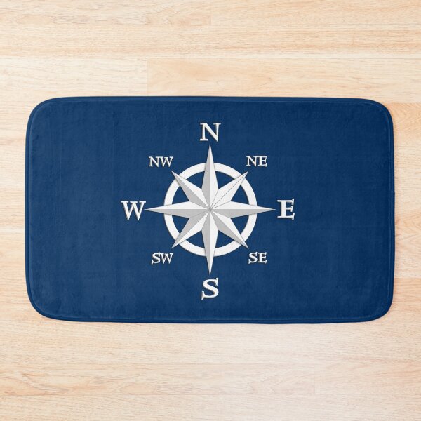 Item preview, Eight Point Compass Rose, White and Navy Blue designed and sold by Marymarice.