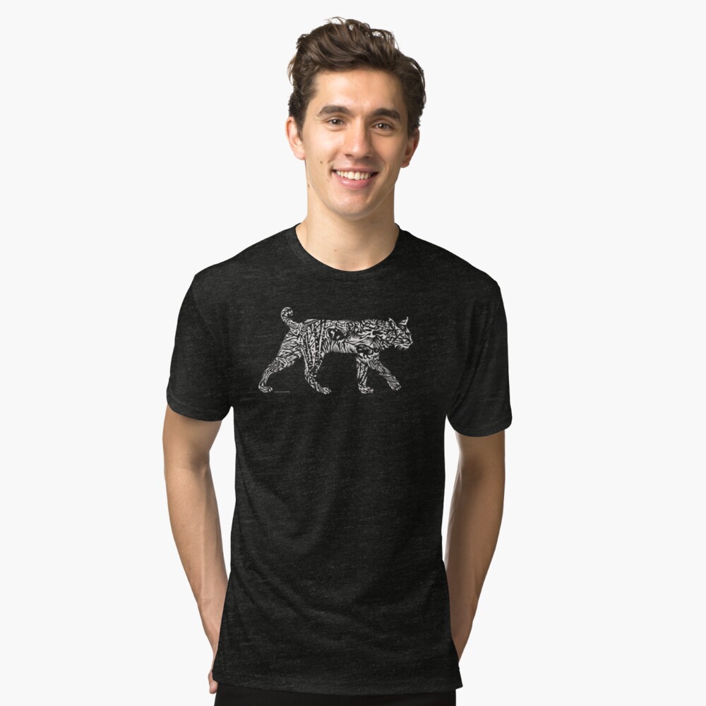 Bobcat Illustration Tri-blend T-Shirt