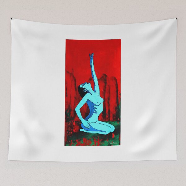 Item preview, Bright Blue Nude By ArtGuru 9820 - Acrylic On Paper designed and sold by Art Guru.