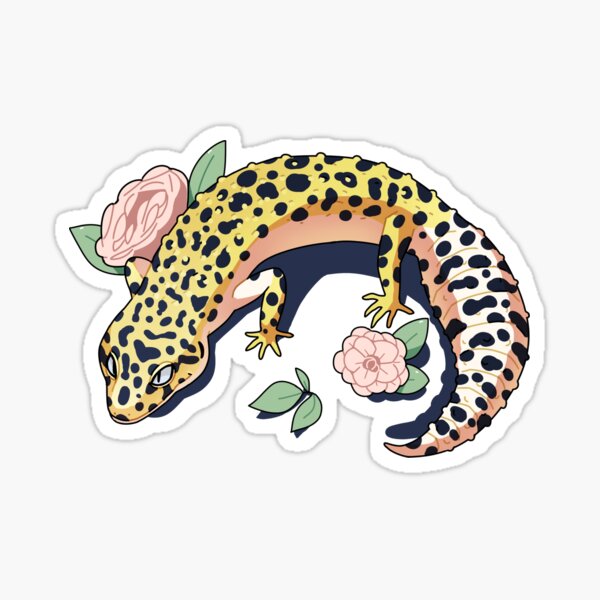 Gecko in the Flowers Sticker