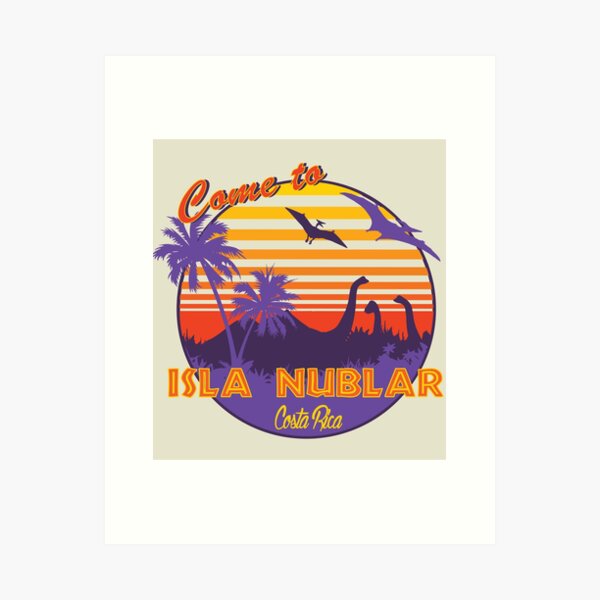 Isla Nublar Dinosaur Sunset Funny Classic Art Print
