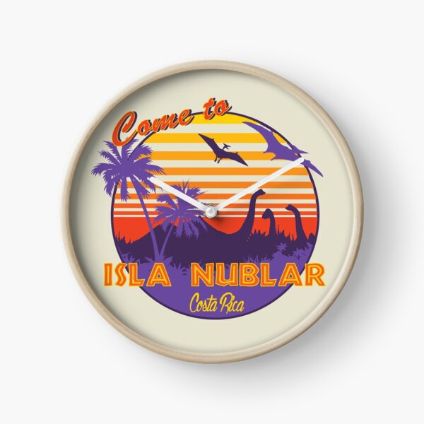 Isla Nublar Dinosaur Sunset Funny Classic Clock