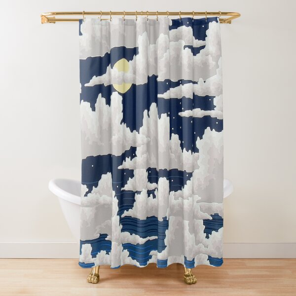 Yellow Moon Shower Curtain