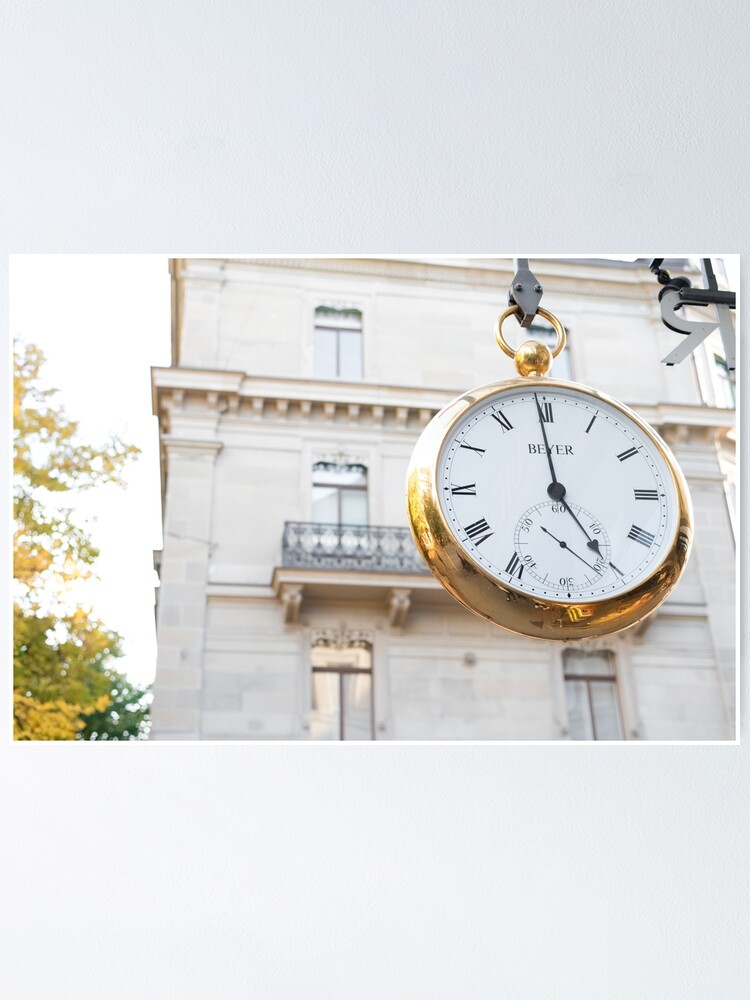 "The Clock in Zurich" Poster for Sale by Rewtengard Redbubble