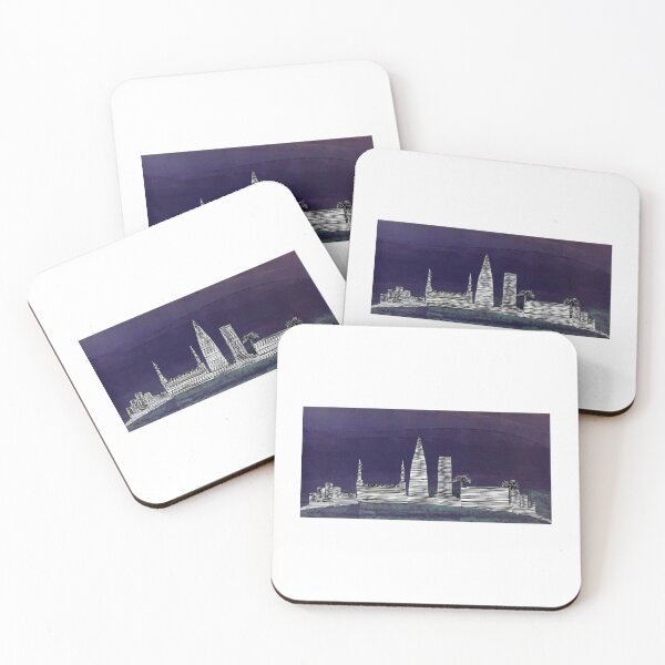 Item preview, White Cityscape By ArtGuru 9851 - Acrylic On Paper designed and sold by Art Guru.