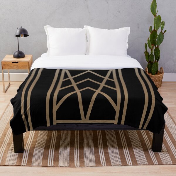 Black and Gold Art Deco Throw Blanket