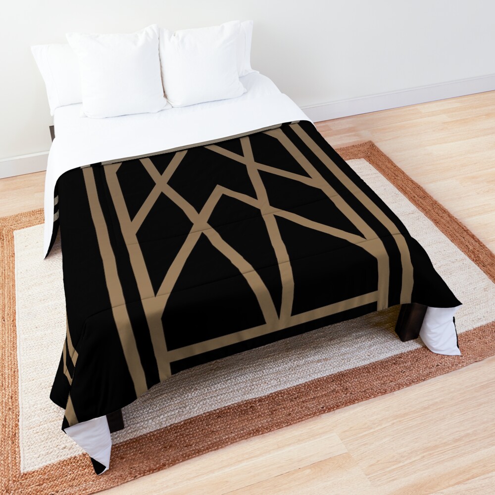 Black and Gold Art Deco Comforter