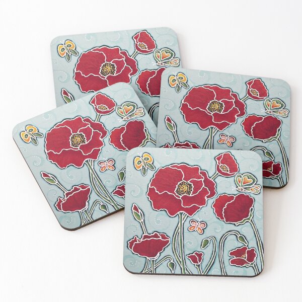 Item preview, 7 Red Poppies designed and sold by ArtChick.