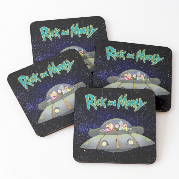 Rick and Morty - Family together flying spaceship Coasters (Set of 4)
