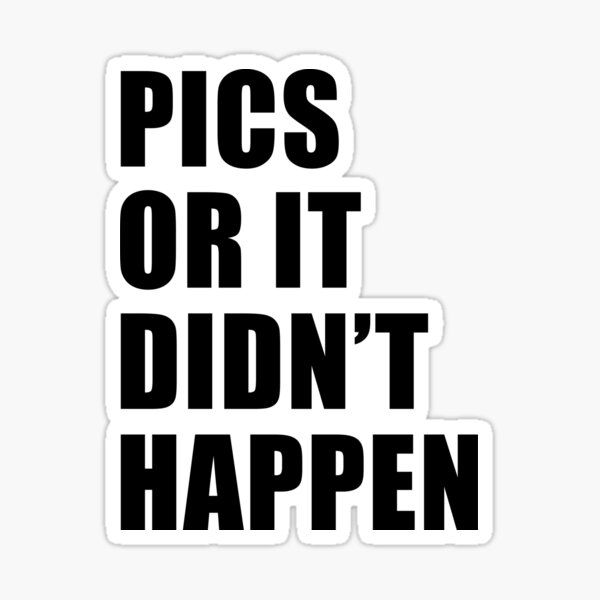 "Pics or it Didn