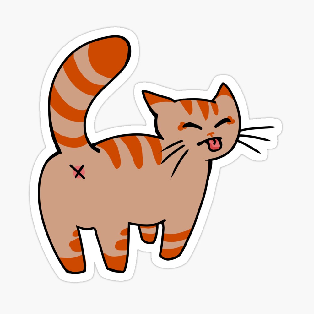 Cat Butt So What Funny Orange Tabby Kitty Booty Poster By Dinatrix Redbubble