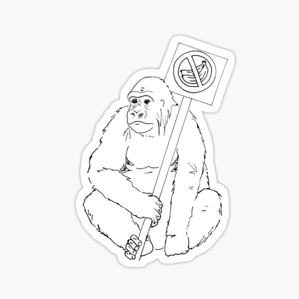 Grodd Hates Bananas. Sticker