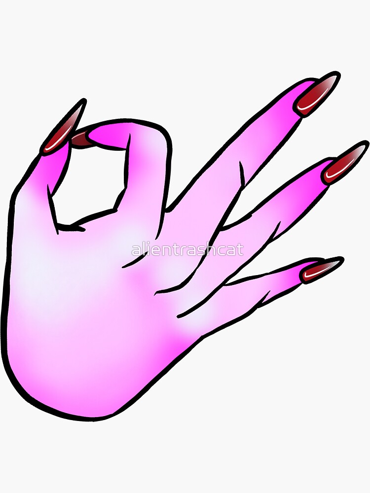 "Mint Alien Hand Emoji" Sticker for Sale by alientrashcat Redbubble