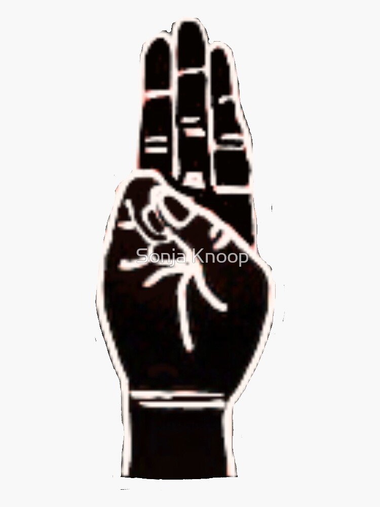 "Hunger Games Hand" Sticker by sonjalknoop Redbubble