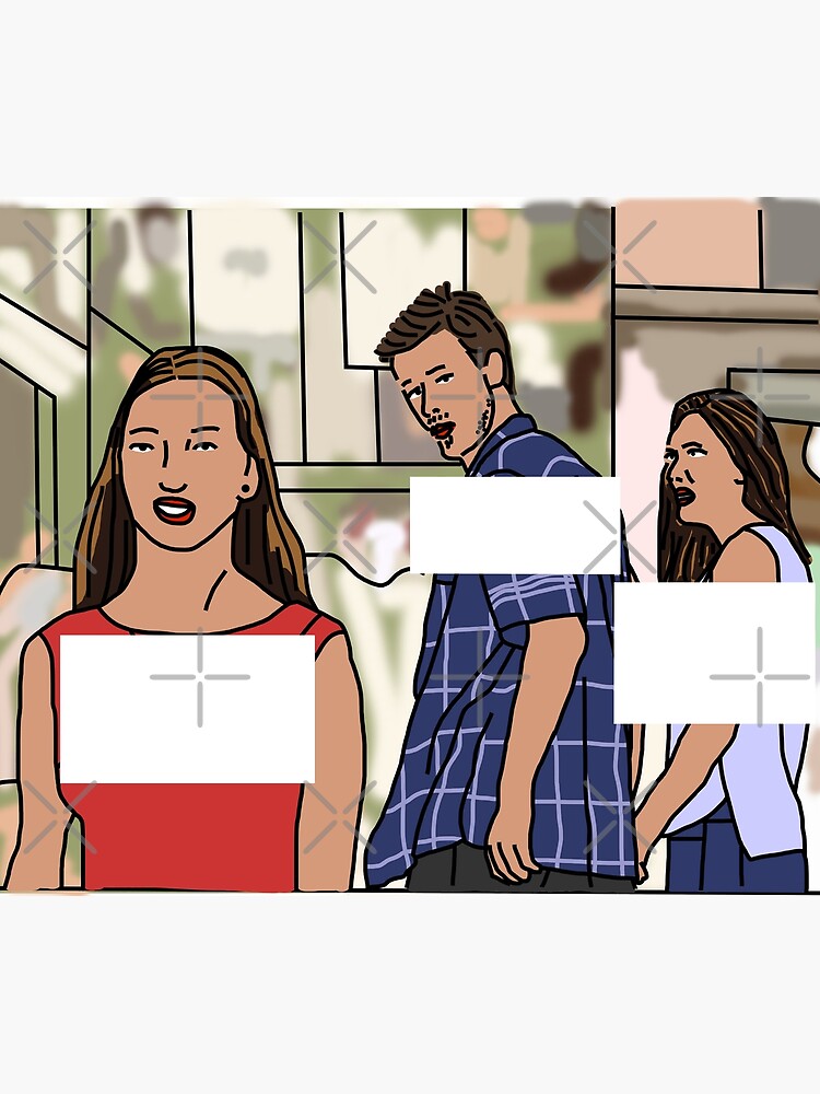 "Distracted Boyfriend Meme Template" Canvas Print for Sale by