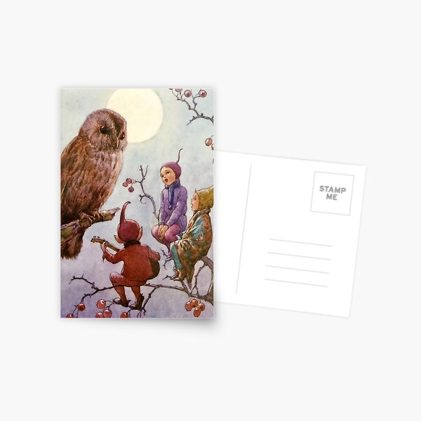 "Eine Carol für Brown Owl" von Margaret Tarrant Postkarte