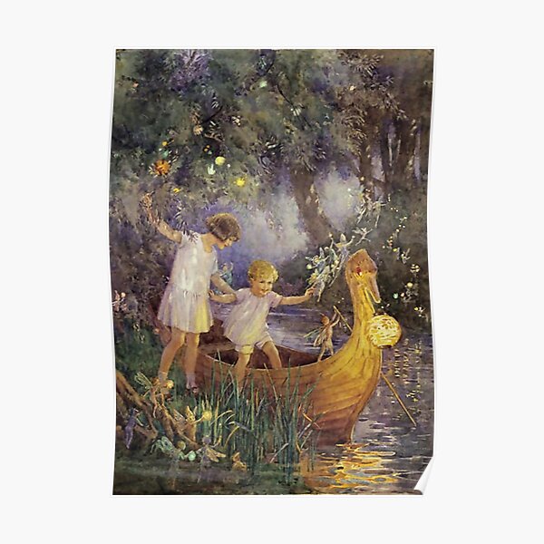 “The Boat To Fairyland” by Margaret Tarrant Poster