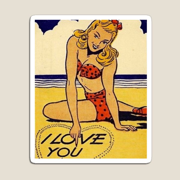 Artikel-Vorschau von "Ich liebe dich" Beach 80's Vintage Comic, designt und verkauft von itsreallyroni.