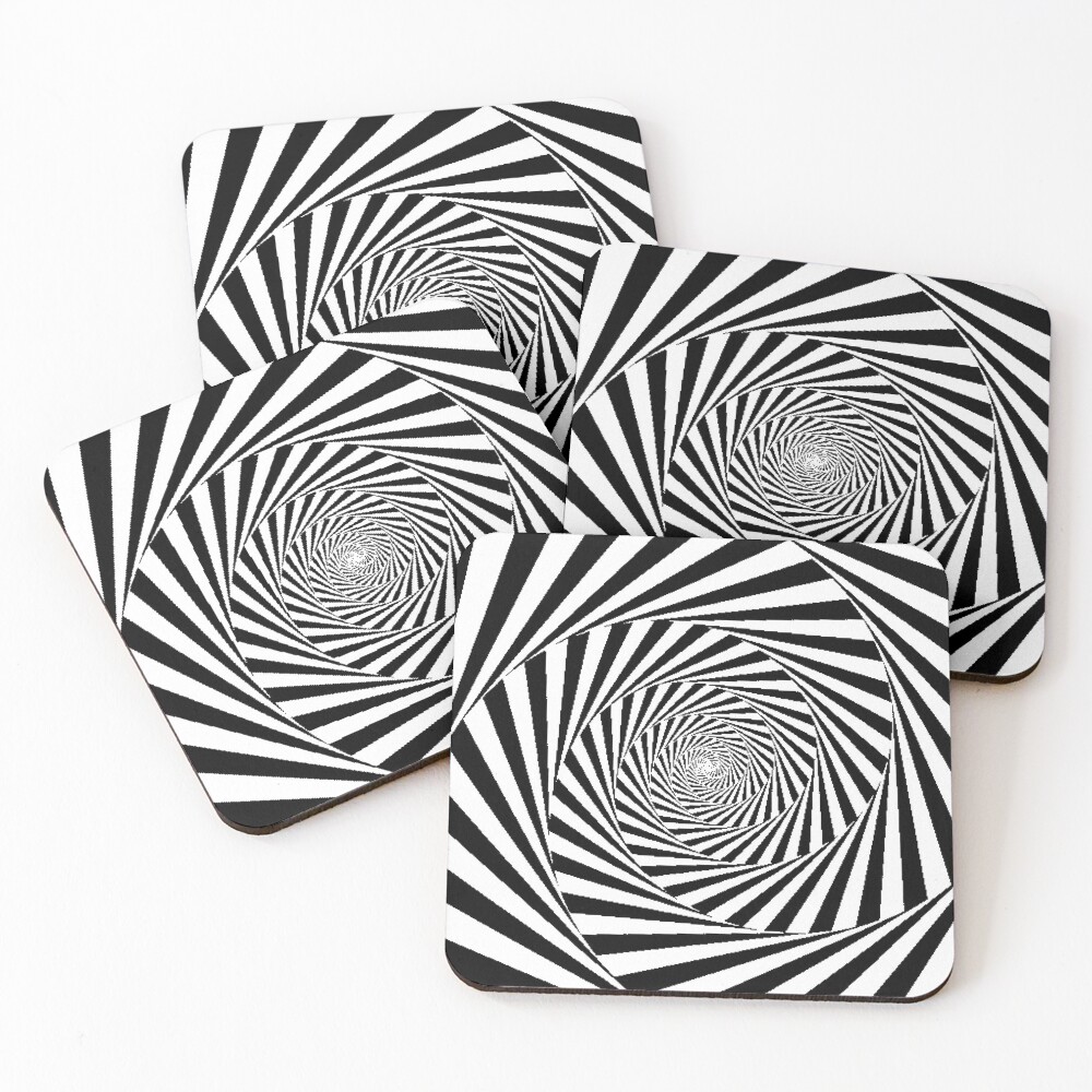 Optical Illusion Beige Swirl,  ur,coaster_pack_4_flatlay,square,1000x1000