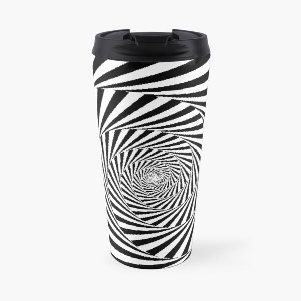 Espiral Hipnótica, Optical Illusion Beige Swirl Travel Mug