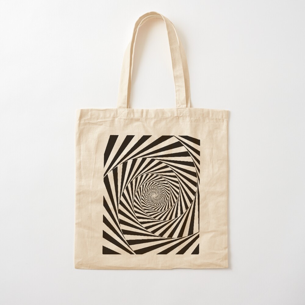 Optical Illusion Beige Swirl,  ssrco,tote,cotton,canvas_creme,flatlay,square,1000x1000-bg,f8f8f8