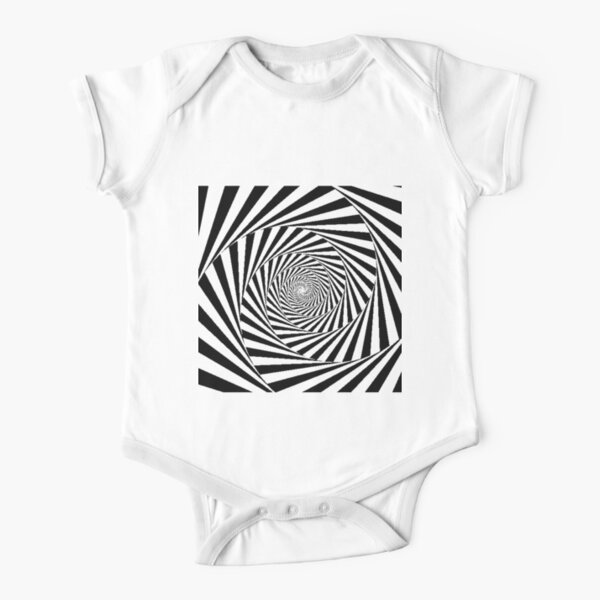 Espiral Hipnótica, Optical Illusion Beige Swirl Short Sleeve Baby One-Piece