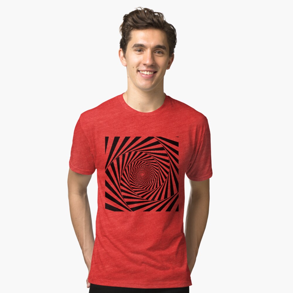 Optical Illusion Beige Swirl,  ra,triblend_tee,x2150,red_triblend,front-c,242,133,1000,1000-bg,f8f8f8