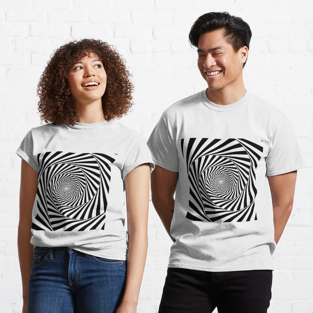 Optical Illusion Beige Swirl,  ssrco,classic_tee,two_models,fafafa:ca443f4786,front,square_three_quarter,1000x1000