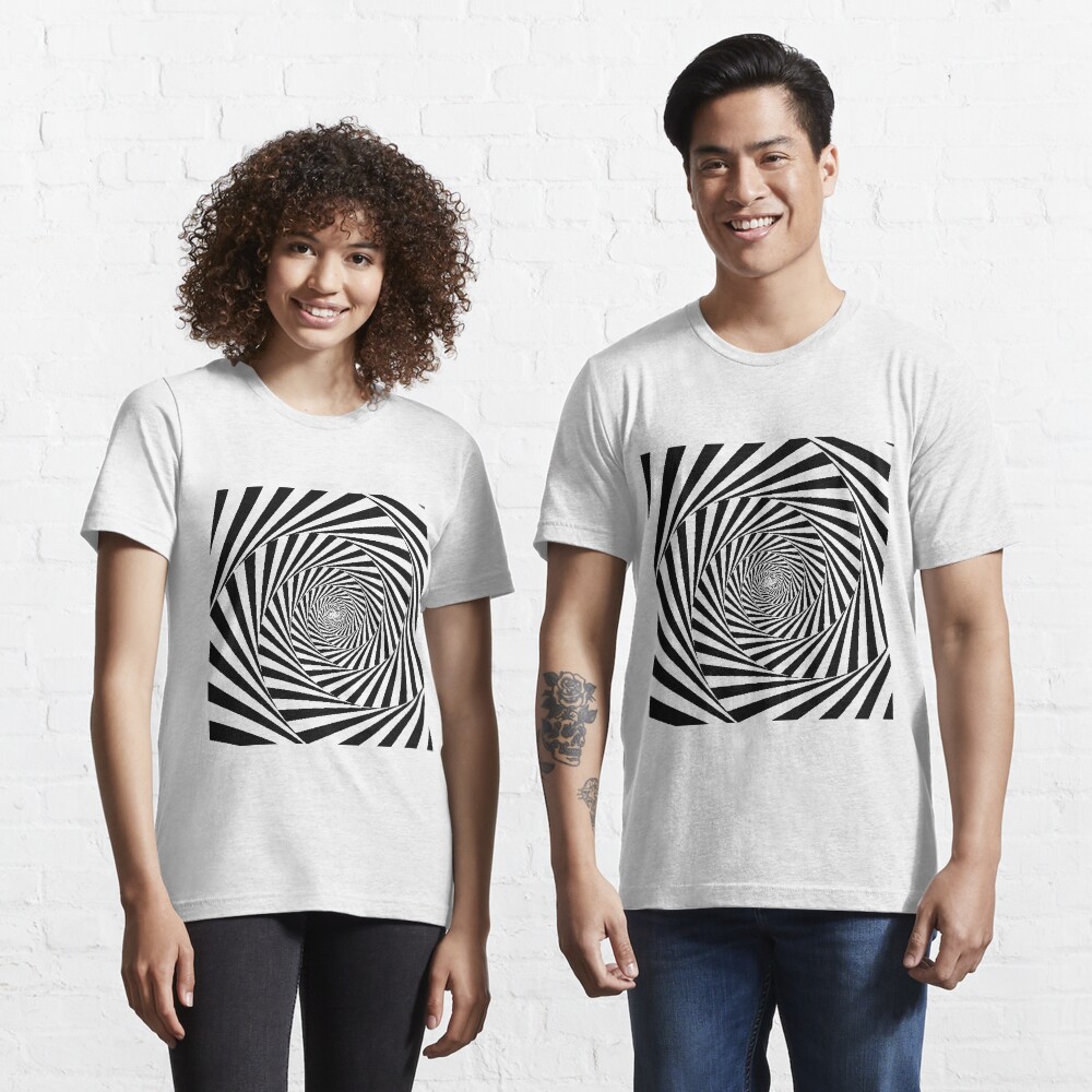 Optical Illusion Beige Swirl,  ssrco,slim_fit_t_shirt,two_model,fafafa:ca443f4786,front,square_three_quarter,1000x1000