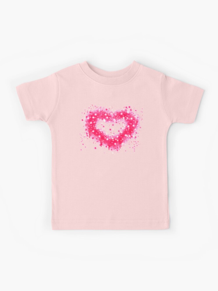 Pink white graffiti spray paint heart design with twinkle