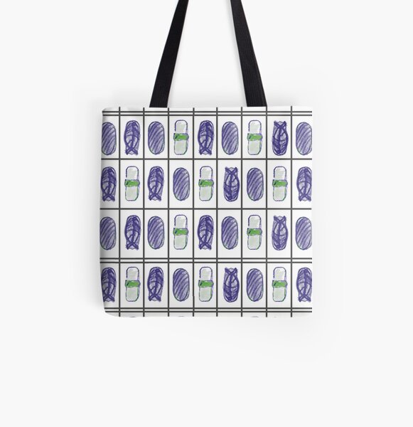 Sushi blue All Over Print Tote Bag