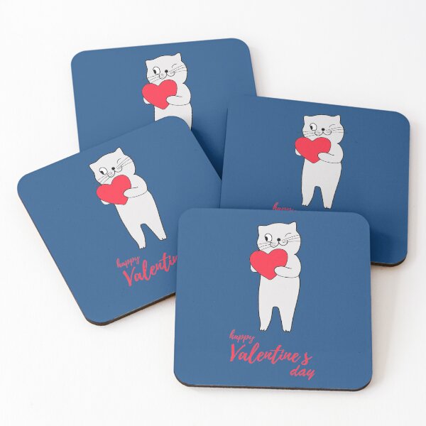 Item preview, happy valentine's day funny cat and red heart designed and sold by mashmosh.