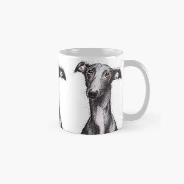 Schöner schwarzer Windhund, der soulful schaut Tasse (Standard)