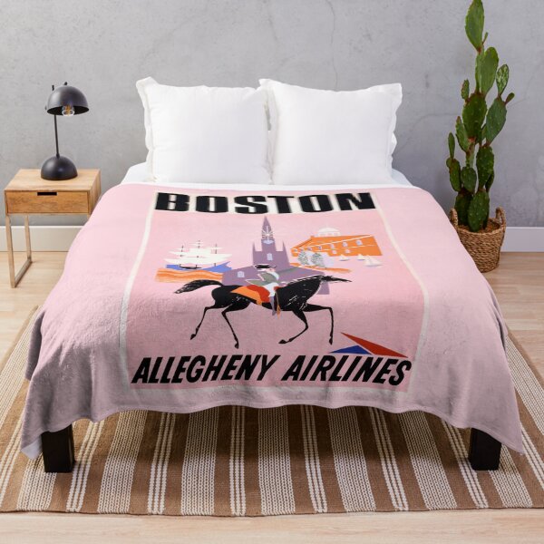 Item preview, Vintage Boston Ad - Allegheny Airlines - Mayflower Ship and Faneuil Hall designed and sold by vintagerepros.