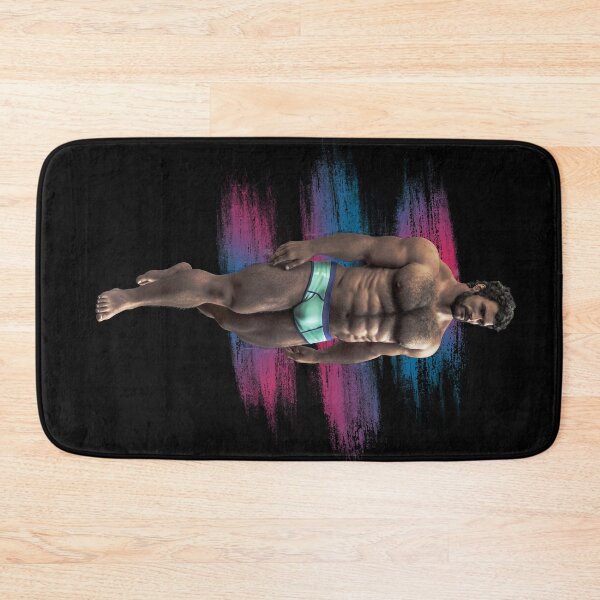 Item preview, Muscle Hairy Daddy Bear on the Halftone Background. Azure God. Illustration. designed and sold by GiorgioN.