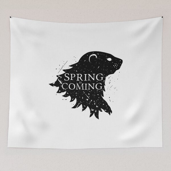 Item preview, Cool, Distressed "Spring is Coming" Groundhog Day (black) designed and sold by Elvin Dantes.