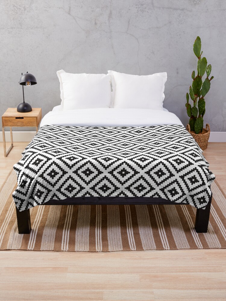 Black and white aztec throw blanket hot sale