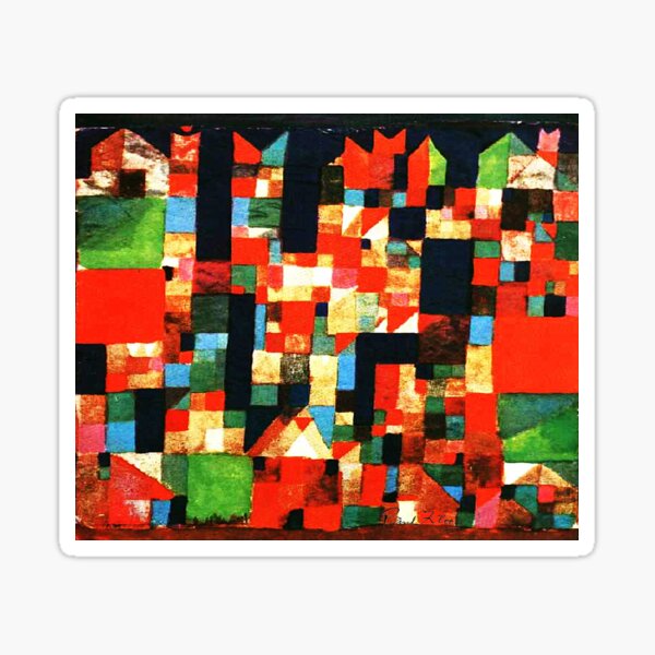 Paul Klee - "Stadtbild" | Klee Farbblock mit Unterschrift Sticker