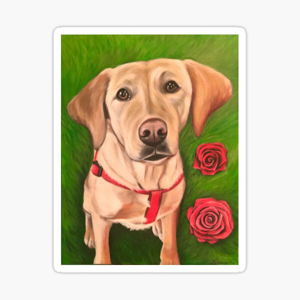 Puppies & Roses Sticker
