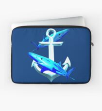 Blaue Haie und ein Anker Laptoptasche