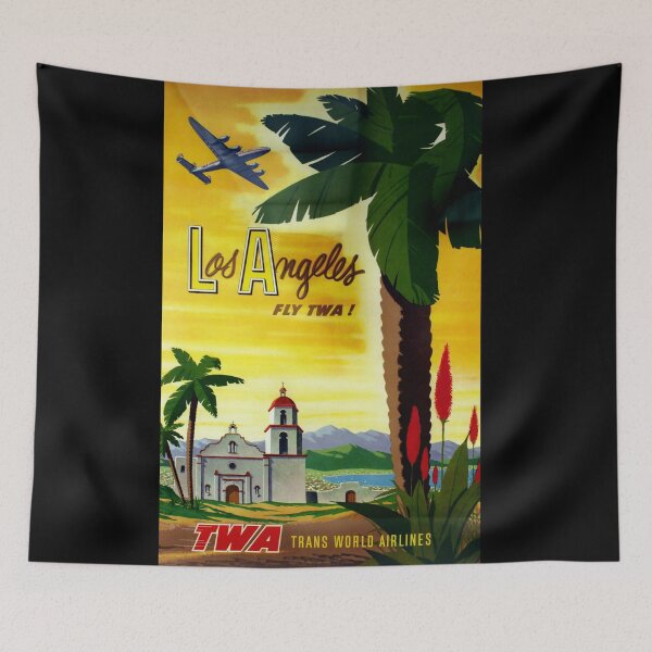 Item preview, Vintage Los Angeles Fly TWA Travel Advertisement designed and sold by vintagerepros.