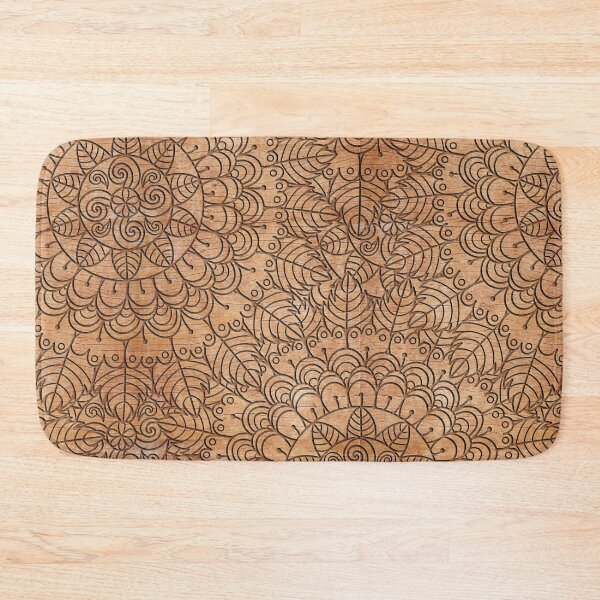 Item preview, Carved Wood Floral Circles Mandala Rustic designed and sold by ironydesigns.