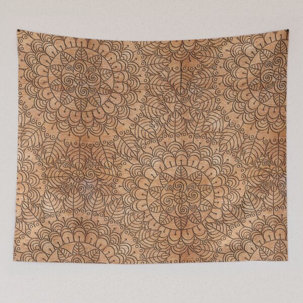 Item preview, Carved Wood Floral Circles Mandala Rustic designed and sold by ironydesigns.