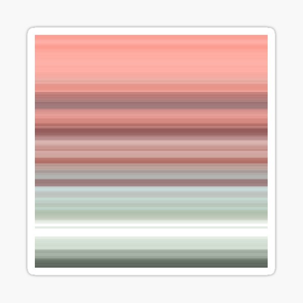 Coral and Mint Green Stripe Design Sticker