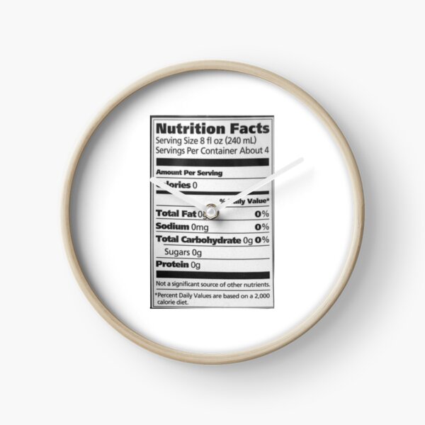 Nutrition Facts 8fl oz Water Sticker for Sale by Evan Sharboneau